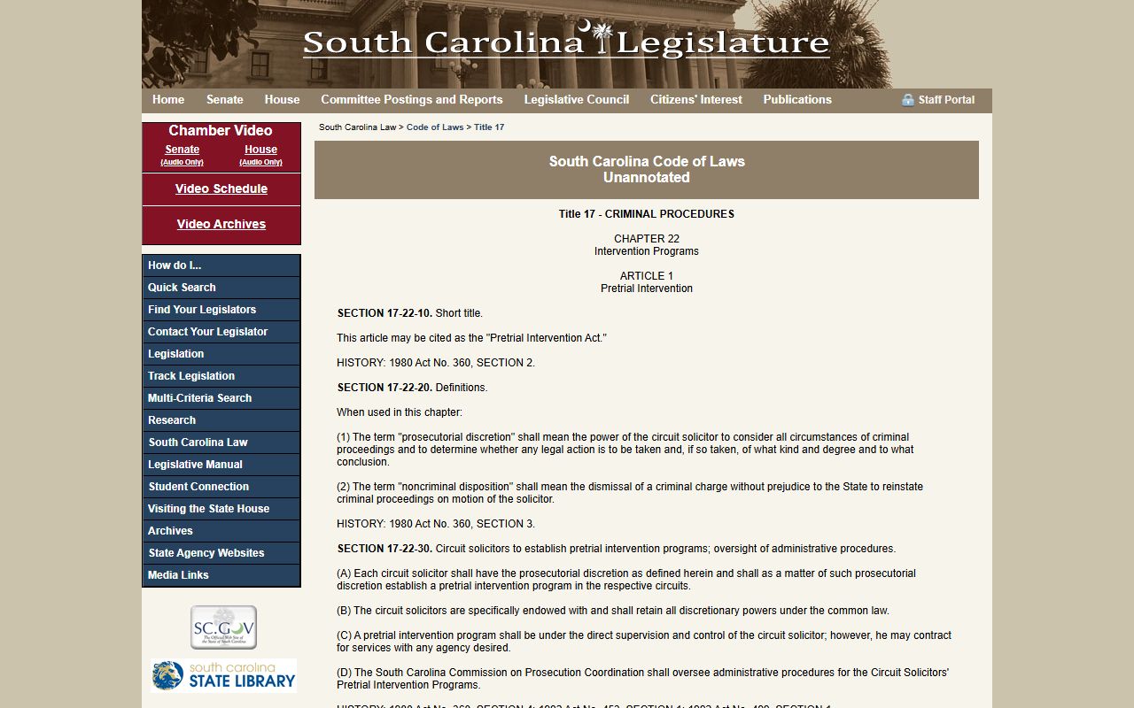 Charleston County arrest records South Carolina expungement statute page