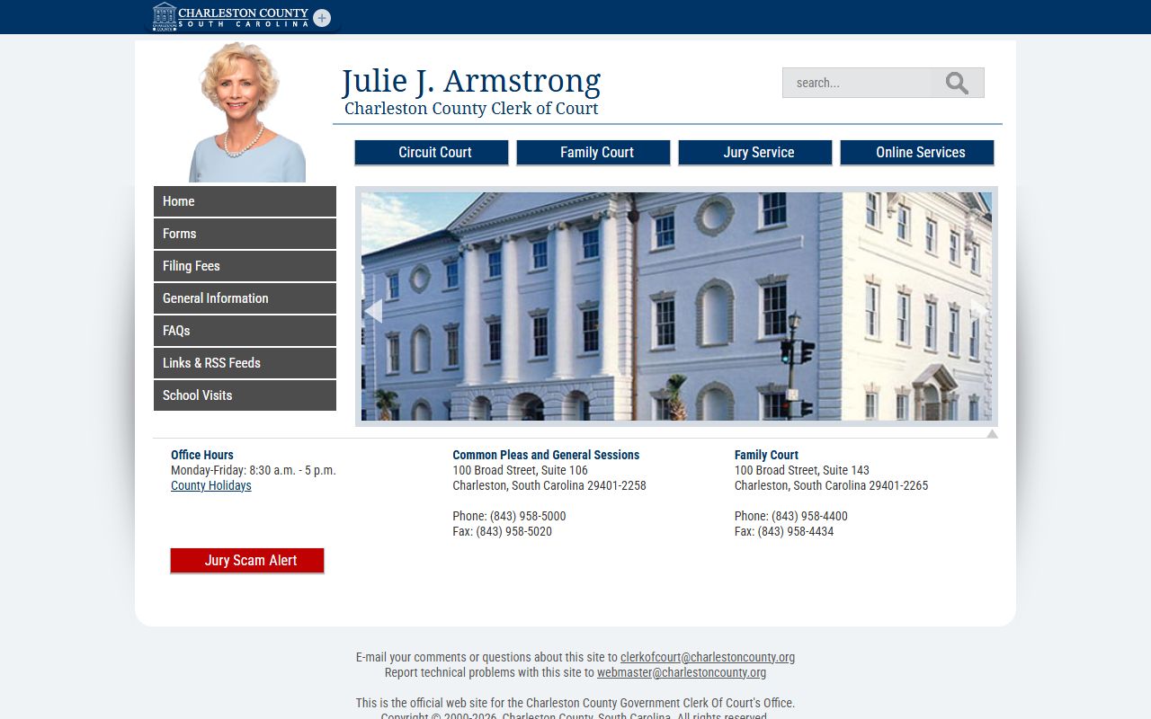 Charleston County Court records Clerk of Court homepage
