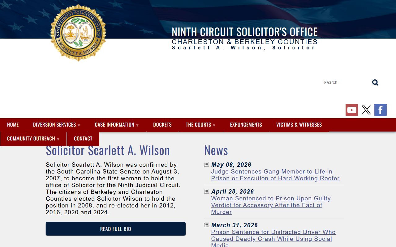 Charleston County inmate records Ninth Circuit Solicitor page