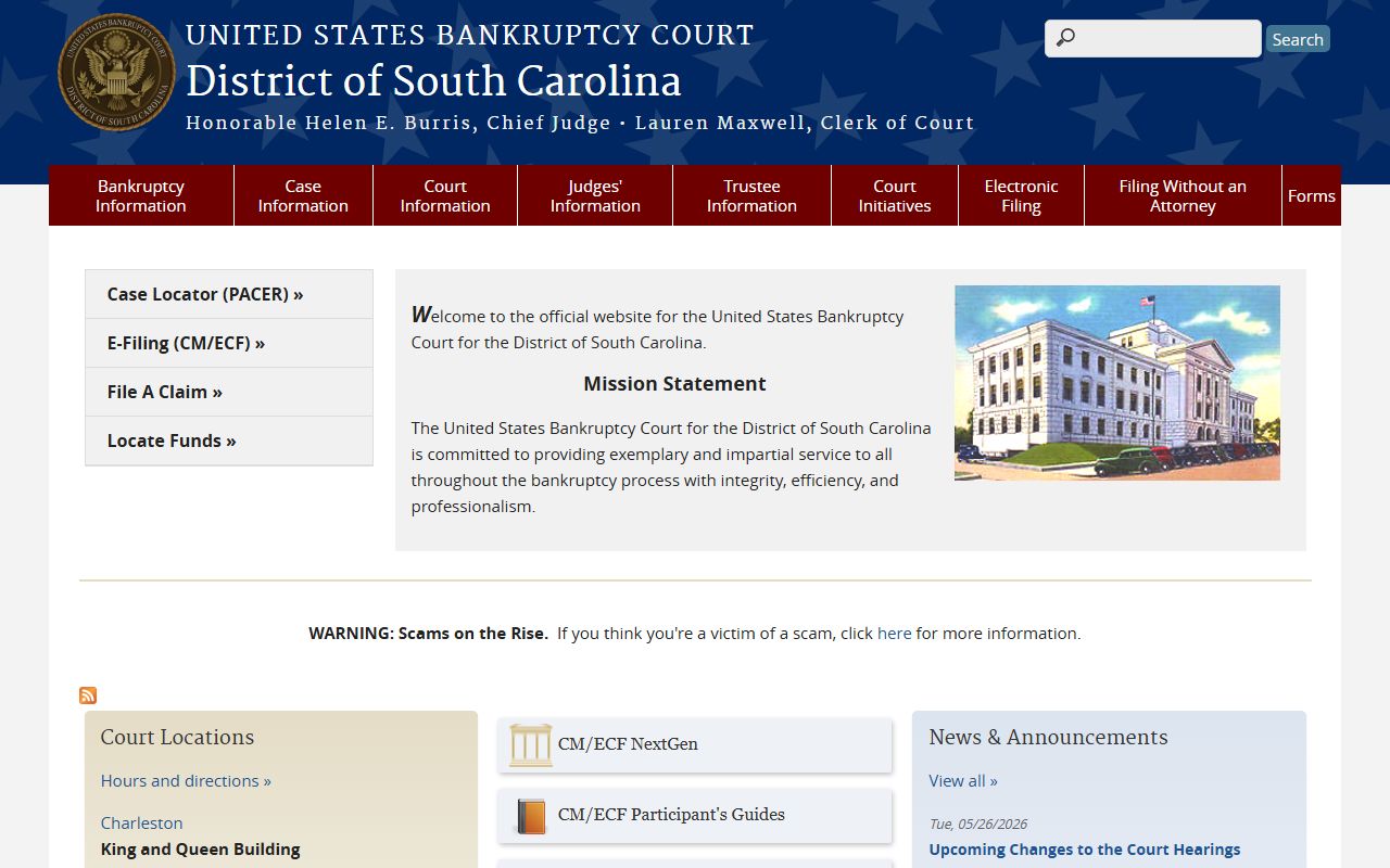 Charleston County probate records - U.S. Bankruptcy Court South Carolina homepage